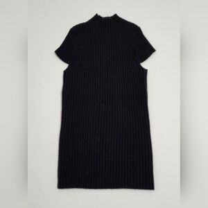 Antonio Melani Sweater Top Short Sleeve 100% Cashmere Sz Xs Black Minimalist